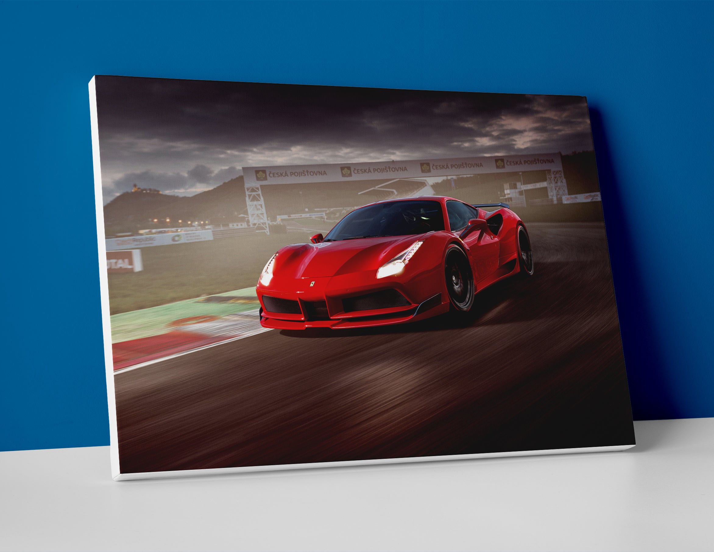 Red Ferrari 488 GTB poster canvas wall art print decor